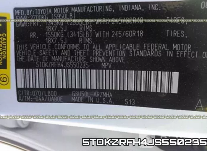 5TDKZRFH4JS550235 фото 10