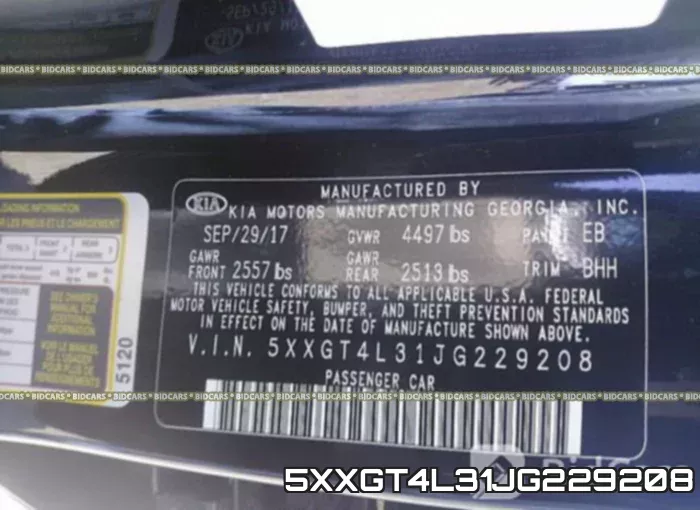 5XXGT4L31JG229208 фото 10