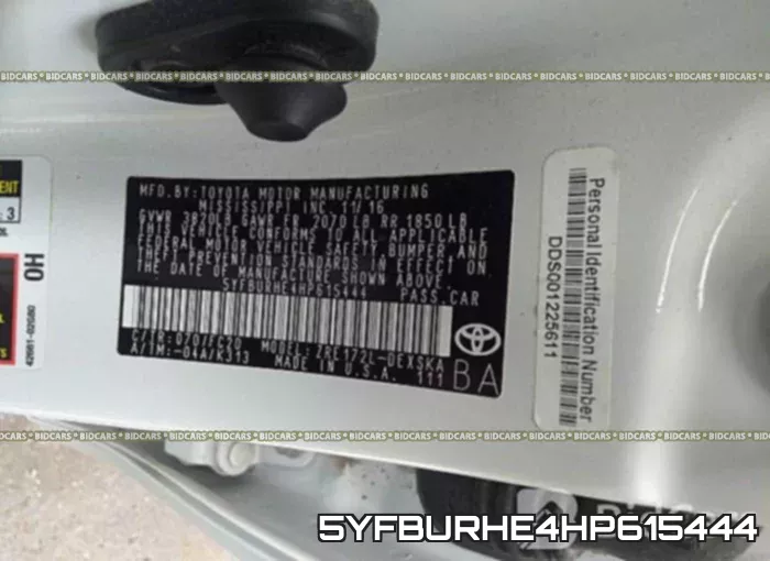 5YFBURHE4HP615444 фото 10