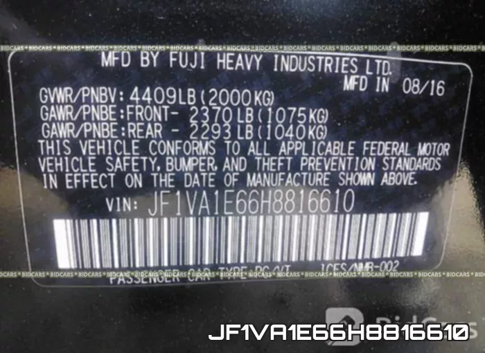 JF1VA1E66H8816610 фото 10
