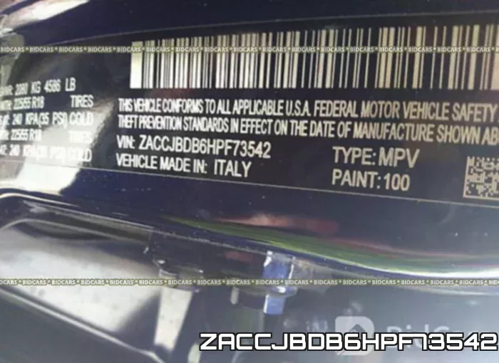 ZACCJBDB6HPF73542 фото 10