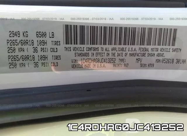 1C4RDHAG0JC413252 фото 10