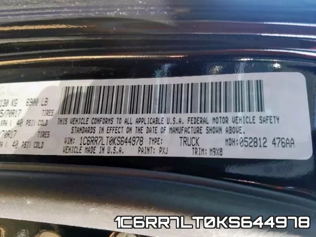 1C6RR7LT0KS644978 фото 2