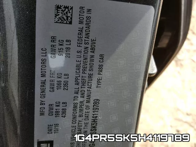 1G4PR5SK5H4119789 фото 2