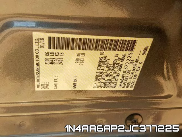 1N4AA6AP2JC377225 фото 2