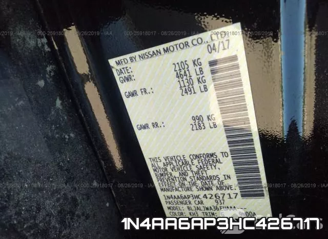 1N4AA6AP3HC426717 фото 10
