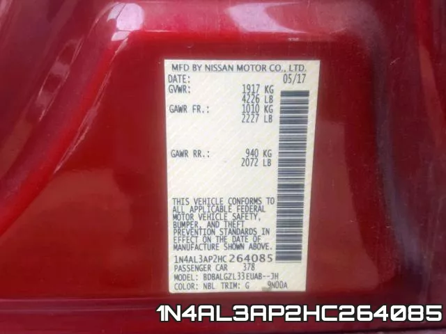 1N4AL3AP2HC264085 фото 2