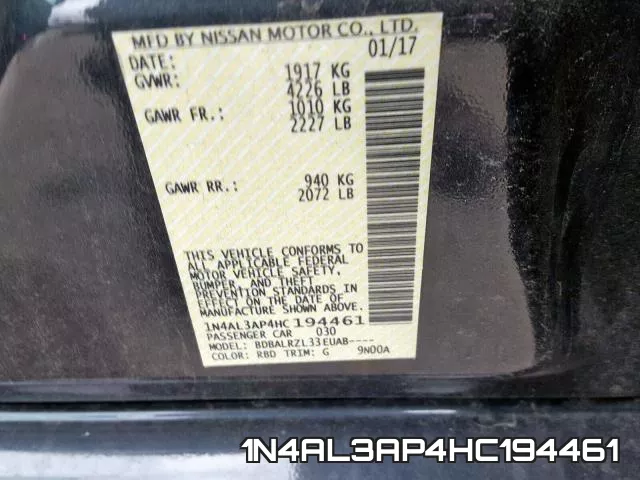 1N4AL3AP4HC194461 фото 2