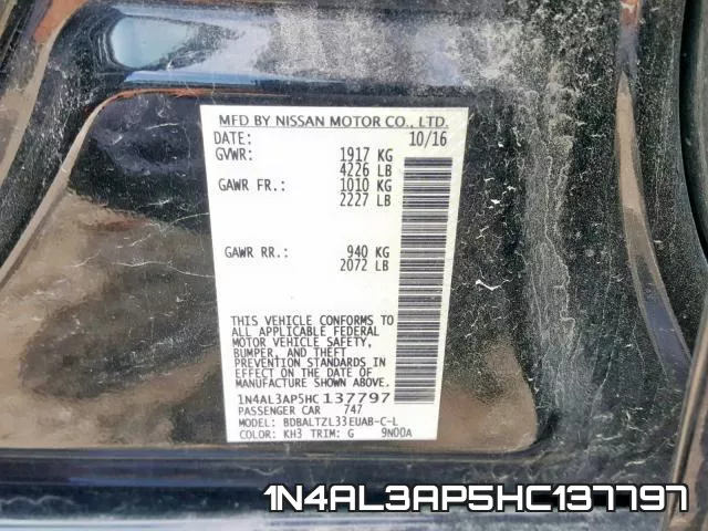 1N4AL3AP5HC137797 фото 2