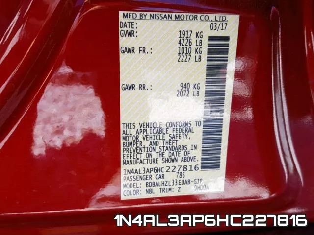 1N4AL3AP6HC227816 фото 2