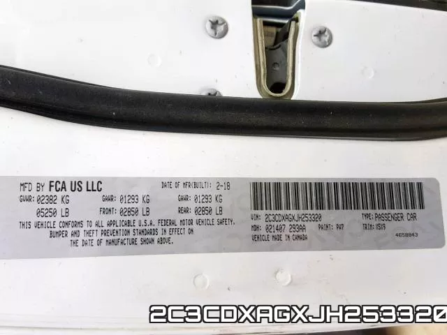 2C3CDXAGXJH253320 фото 2