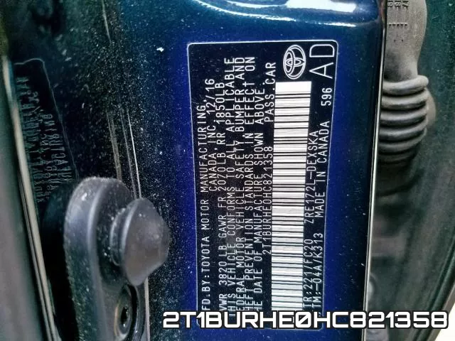 2T1BURHE0HC821358 фото 2