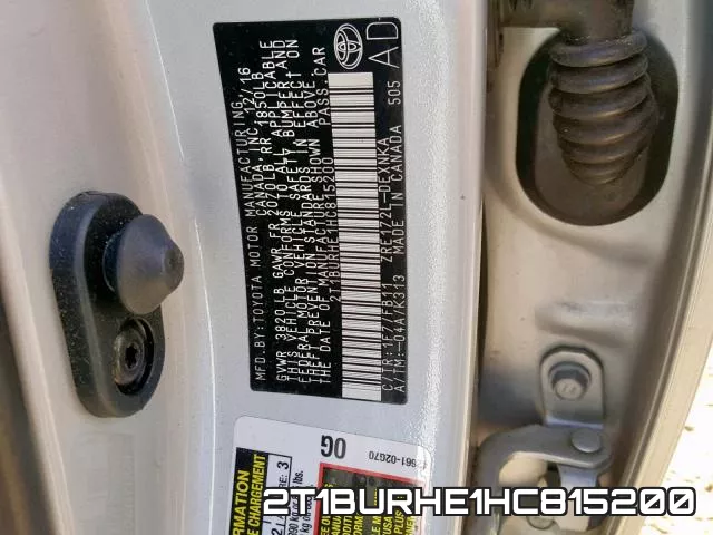 2T1BURHE1HC815200 фото 2