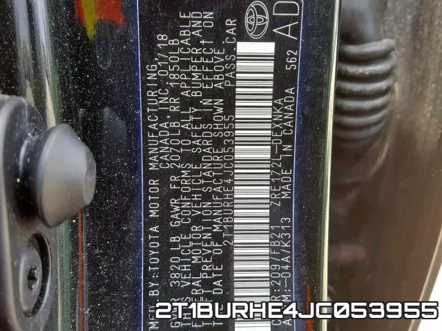 2T1BURHE4JC053955 фото 2