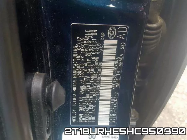 2T1BURHE5HC950390 фото 2