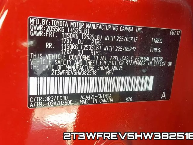 2T3WFREV5HW382518 фото 2