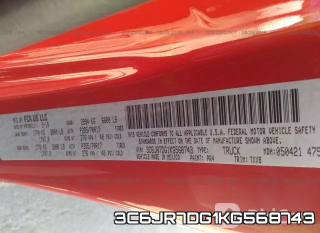 3C6JR7DG1KG568743 фото 9