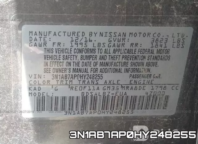 3N1AB7AP0HY248255 фото 10