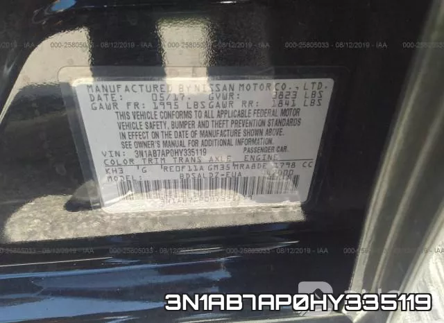 3N1AB7AP0HY335119 фото 10