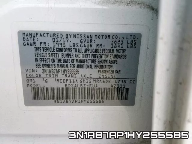 3N1AB7AP1HY255585 фото 2