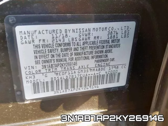 3N1AB7AP2KY269146 фото 2