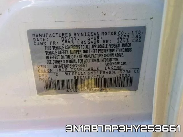 3N1AB7AP3HY253661 фото 2