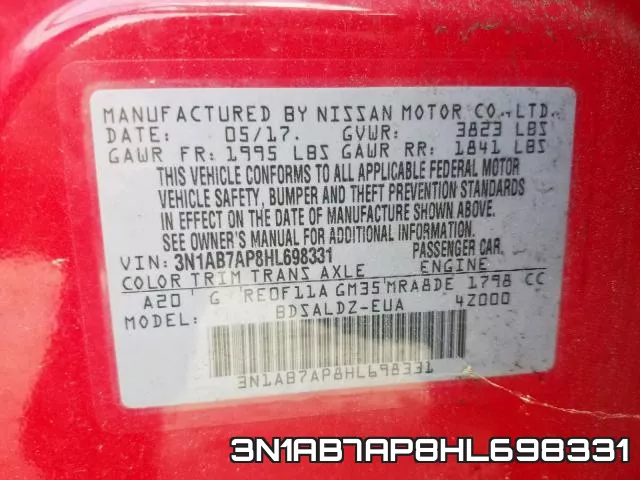 3N1AB7AP8HL698331 фото 2