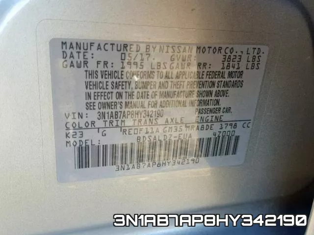 3N1AB7AP8HY342190 фото 2
