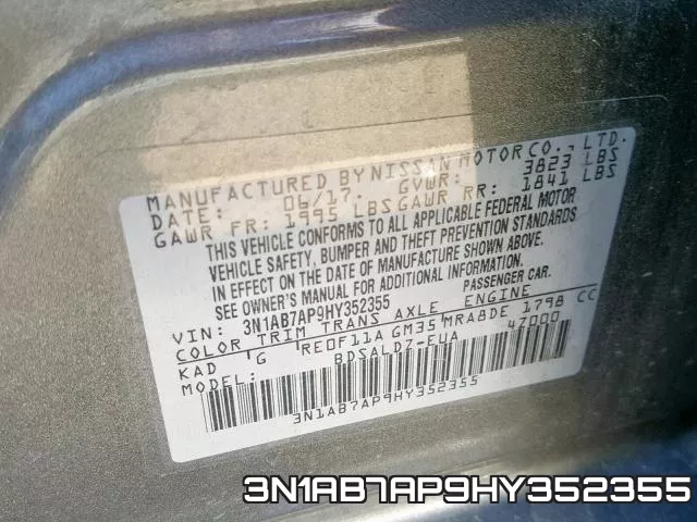 3N1AB7AP9HY352355 фото 2