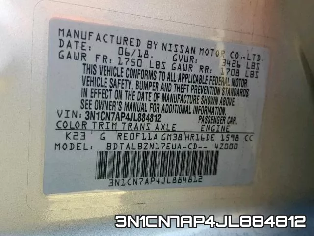 3N1CN7AP4JL884812 фото 2