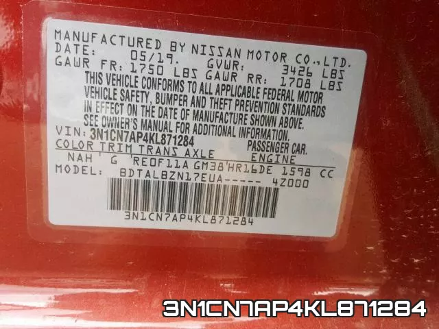 3N1CN7AP4KL871284 фото 2