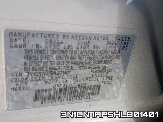 3N1CN7AP5HL801401 фото 2