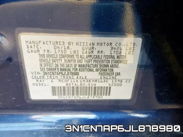 3N1CN7AP6JL878980 фото 2