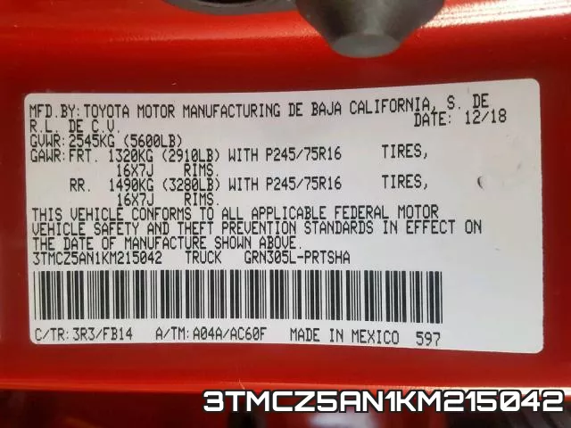 3TMCZ5AN1KM215042 фото 2