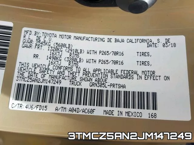 3TMCZ5AN2JM147249 фото 2