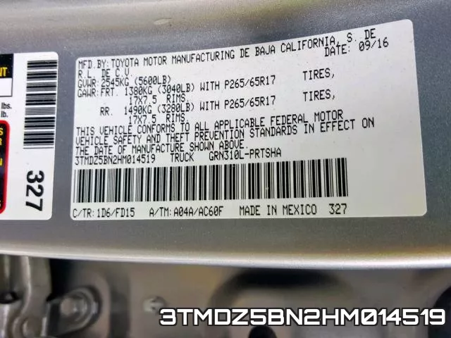 3TMDZ5BN2HM014519 фото 2