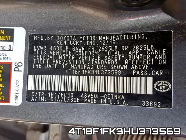 4T1BF1FK3HU373569 фото 2