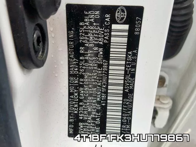 4T1BF1FK3HU779867 фото 2