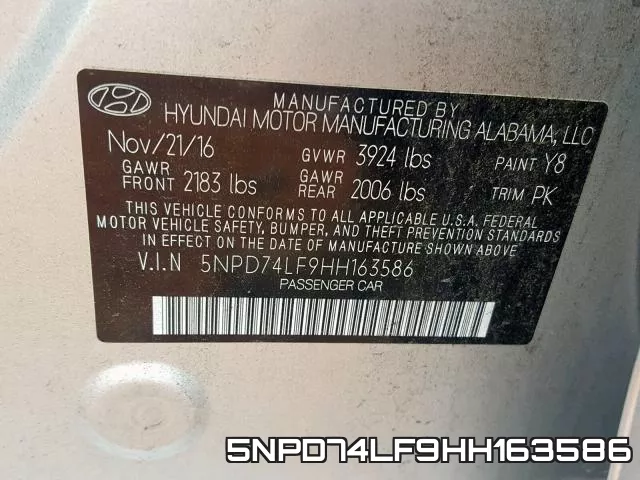 5NPD74LF9HH163586 фото 2