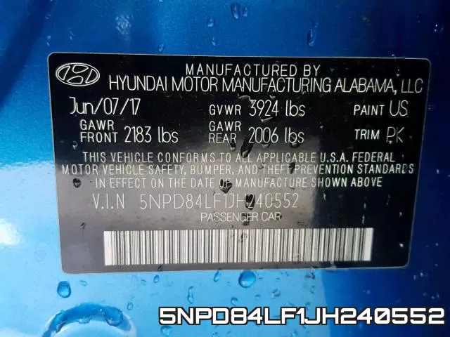 5NPD84LF1JH240552 фото 2