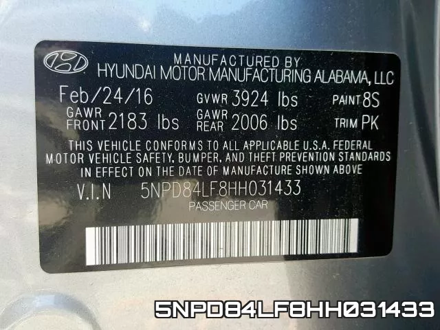 5NPD84LF8HH031433 фото 2
