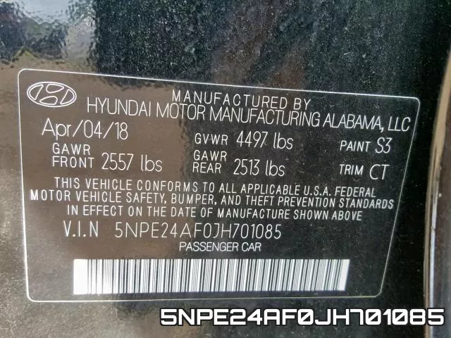 5NPE24AF0JH701085 фото 2