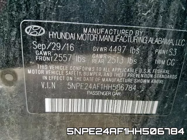 5NPE24AF1HH506784 фото 2