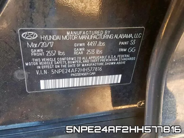 5NPE24AF2HH577816 фото 2