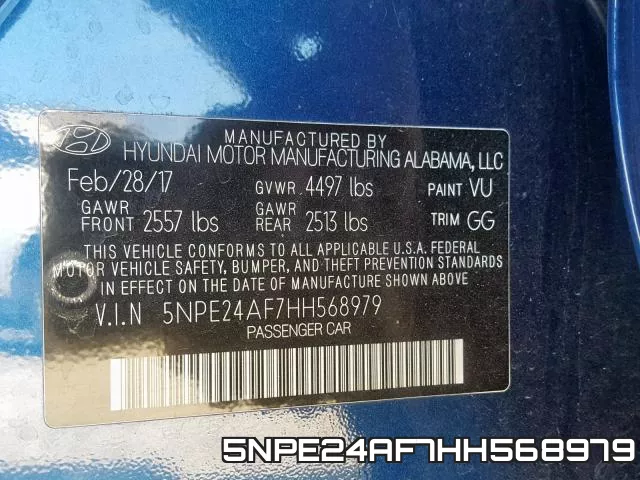 5NPE24AF7HH568979 фото 2