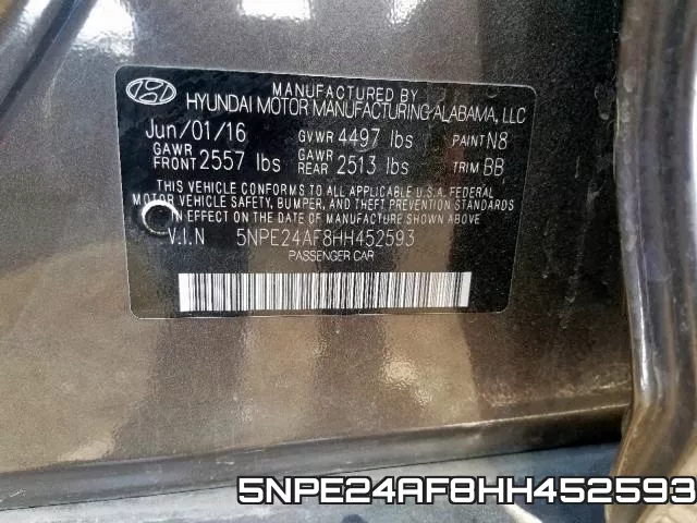 5NPE24AF8HH452593 фото 2