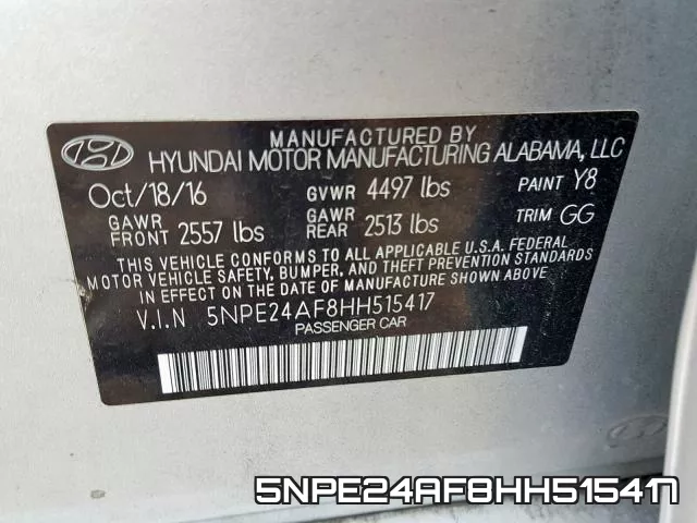 5NPE24AF8HH515417 фото 2