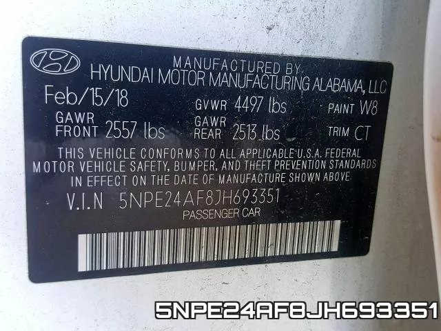 5NPE24AF8JH693351 фото 2