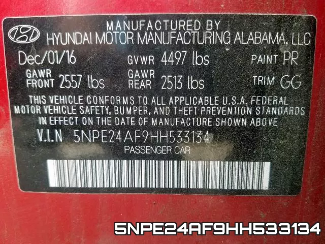 5NPE24AF9HH533134 фото 2