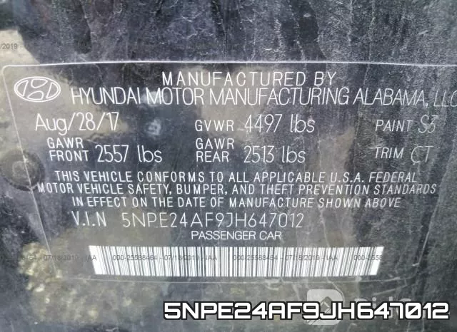 5NPE24AF9JH647012 фото 10